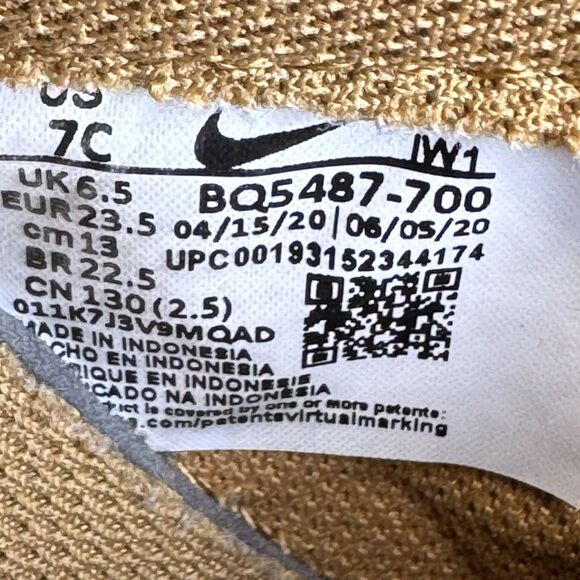 Nike Boys Air Force 1 LV8 Size 7C Shoes Brown Wheat Casual Comfort Sneakers - Picture 9 of 9